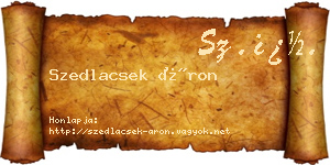 Szedlacsek Áron névjegykártya