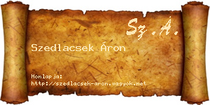 Szedlacsek Áron névjegykártya
